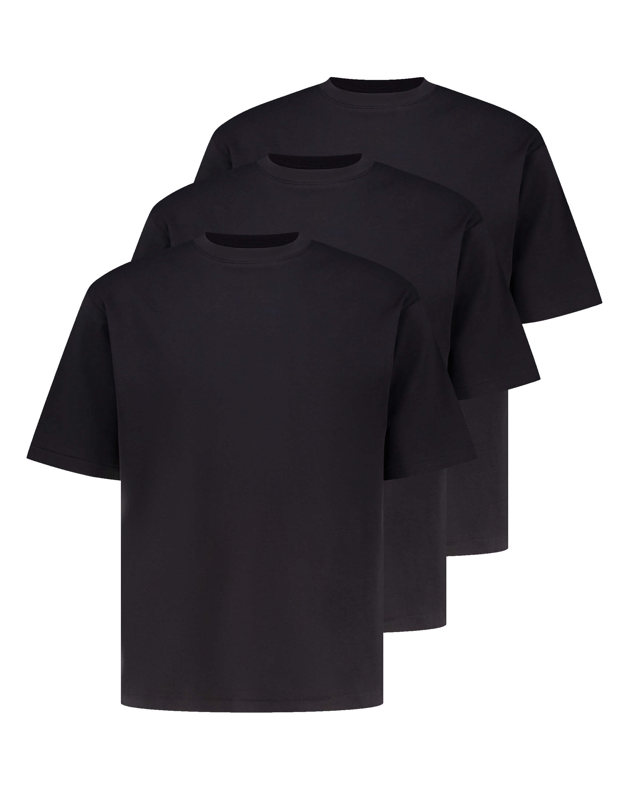 3er Pack T-Shirt Paul für den Mann in der Farbe Schwarz