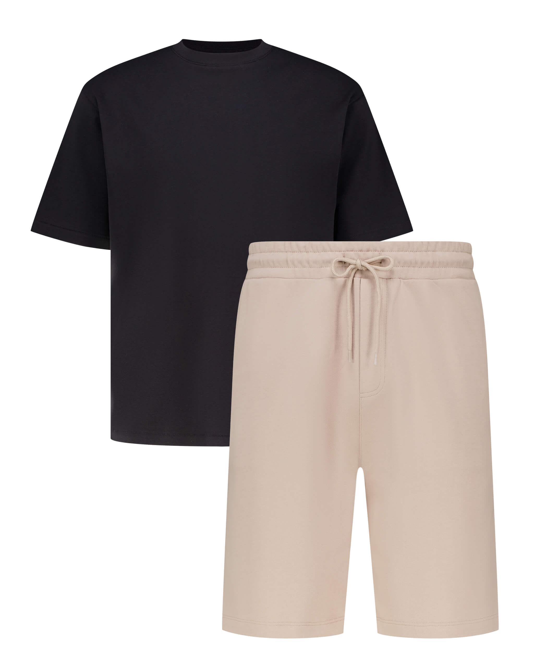Bundle T-Shirt Schwarz und Shorts Beige