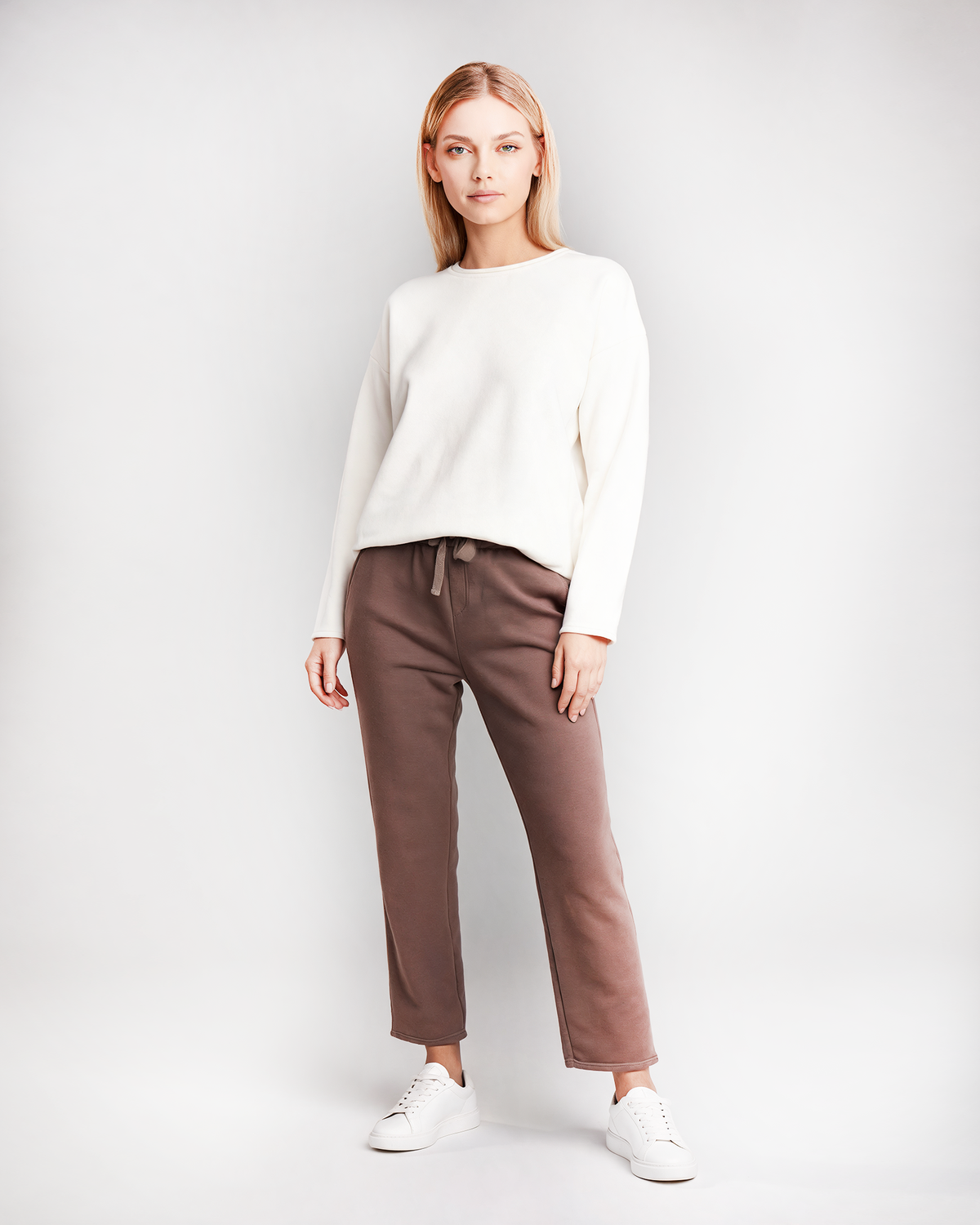 Damen Travel Set aus Sweatshirt Cloudy & Sweatpants Pine Bark - New York