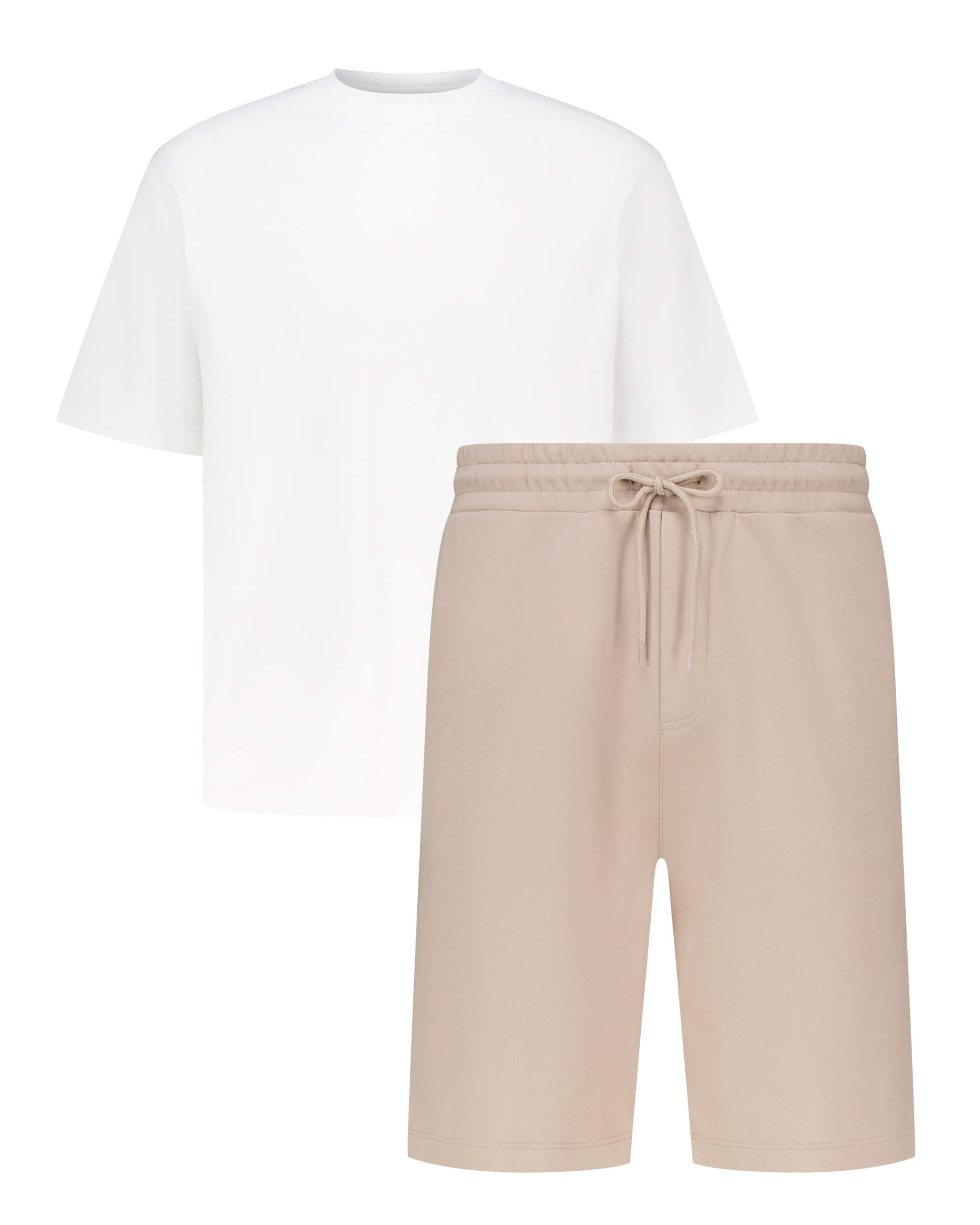 Bundle T-Shirt Weiss und Shorts Beige